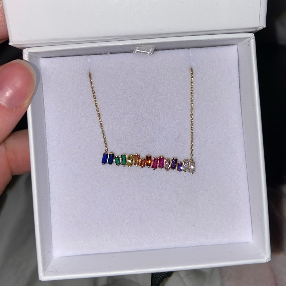 BRAND NEW Adinas Jewels Rainbow Stone Necklace